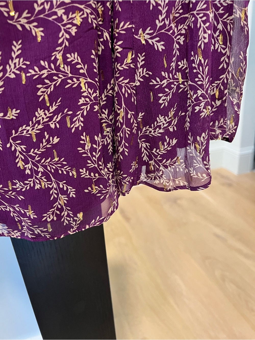 Sezane Skirt/ Jupe Tabata / IMPRIMÉ FEUILLAGES FOND VIOLET/ size 38 - Picture 5 of 6